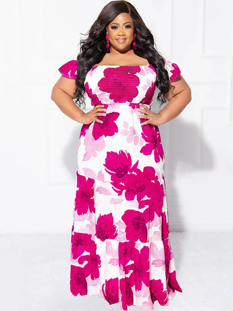 Wmstar Plus Size Dresses For Women Summer Holiday Flower
