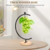 Banana Holder Stand Moon Shape Banana Hanger Rack Metal Fruit Hanger with Wood Base Stable Stand Decorative Grape Stands Holder 4