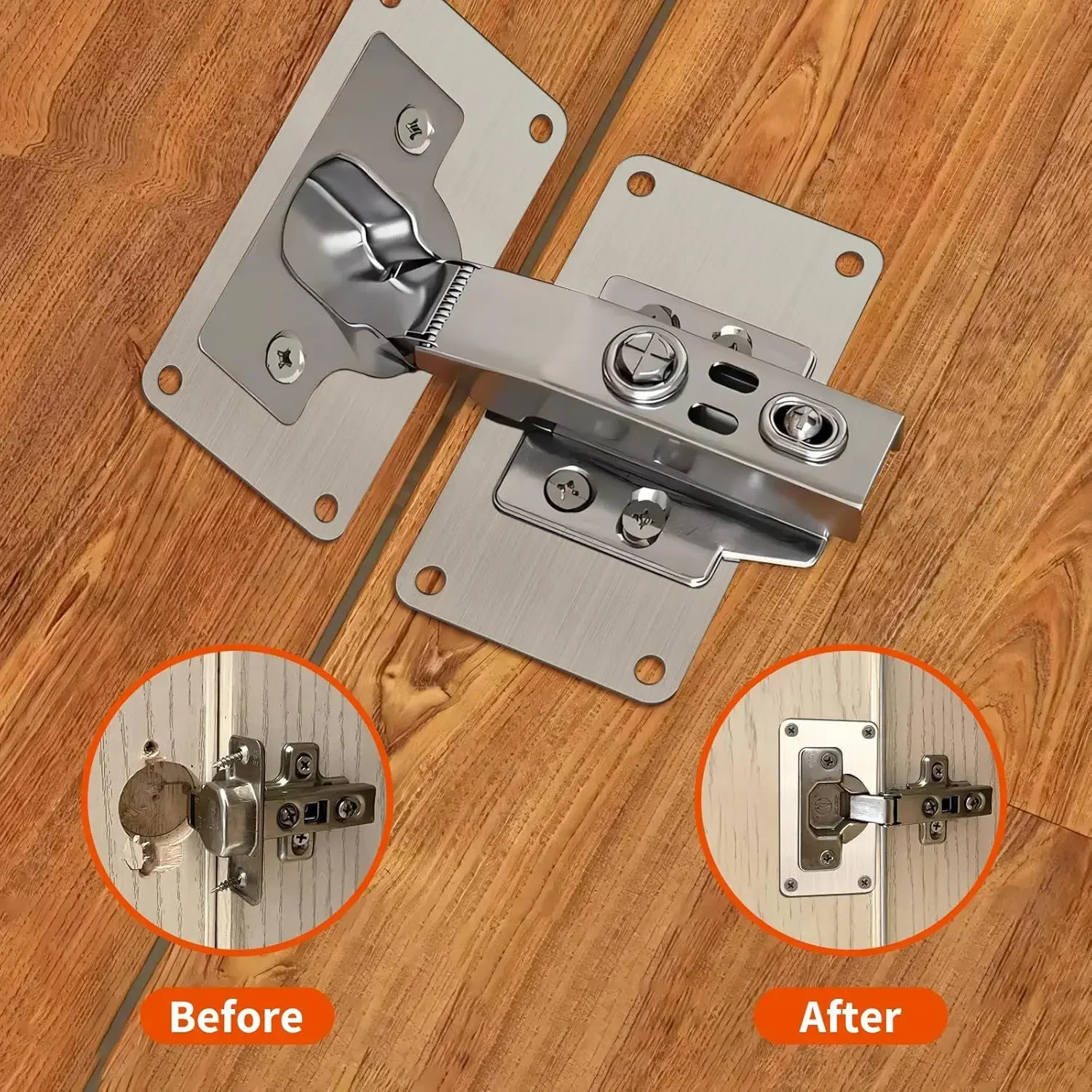 Stainless Steel Hinges Hinge Repair Plate Kitchen Cabinet Door Hinges Mounting Screw Fixing Brackets 1/8Pairs Furniture Hardware Tools