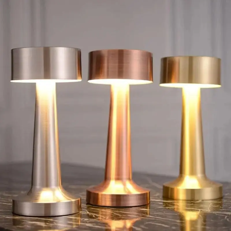 LED Table Lamp Retro Bar Touch Dimmable 3 Color Rechargeable Dining Desktop Night Light for Vintage Desk Lamp Bar Decoration table lamp led night lamp