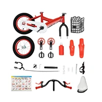 Vélo pour enfants de 12 pouces - Guidon réglable, freins doubles, roues d'apprentissage avec lumières clignotantes, cadre en acier au carbone pour les enfants de 2 à 4 ans 6