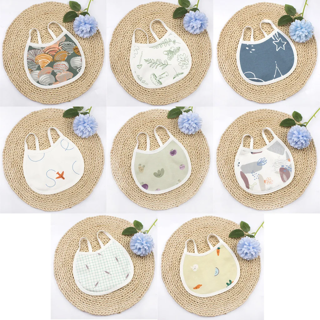 Baby Bib Newborn Products Baby Printed Waterproof Lace Up Bib Children's Boy and Girl Eating Bib Drool Towel Absorbent Towel