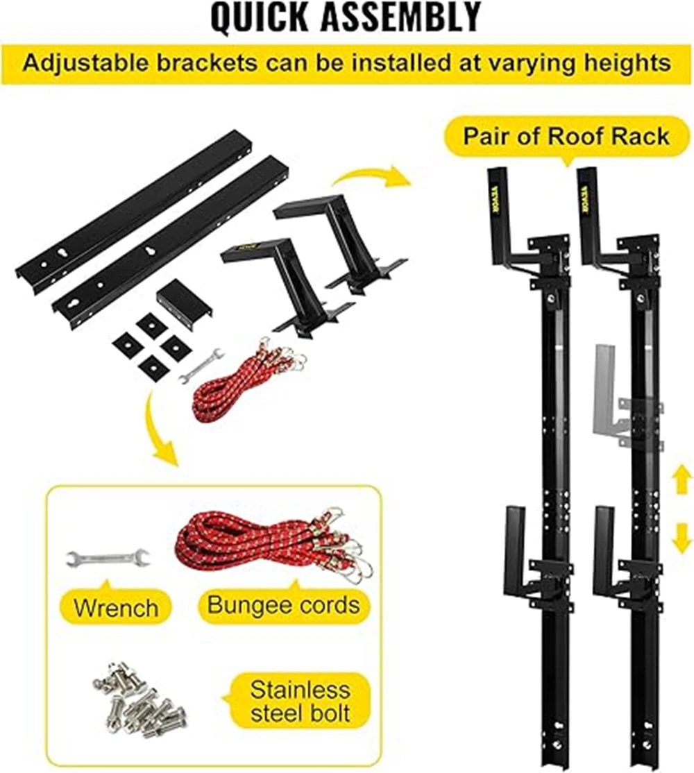 VEVOR Trailer Ladder Rack, Fit for Enclosed Trailer Exterior Side Wall
