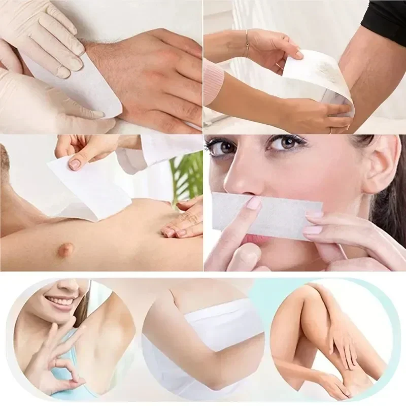 7*100 Hair Removal Wax Paper Nonwoven Body Cloth High Quality Leg Arm Hair Removal Epilator Wax Strip Paper Roll Depilating Tool 4