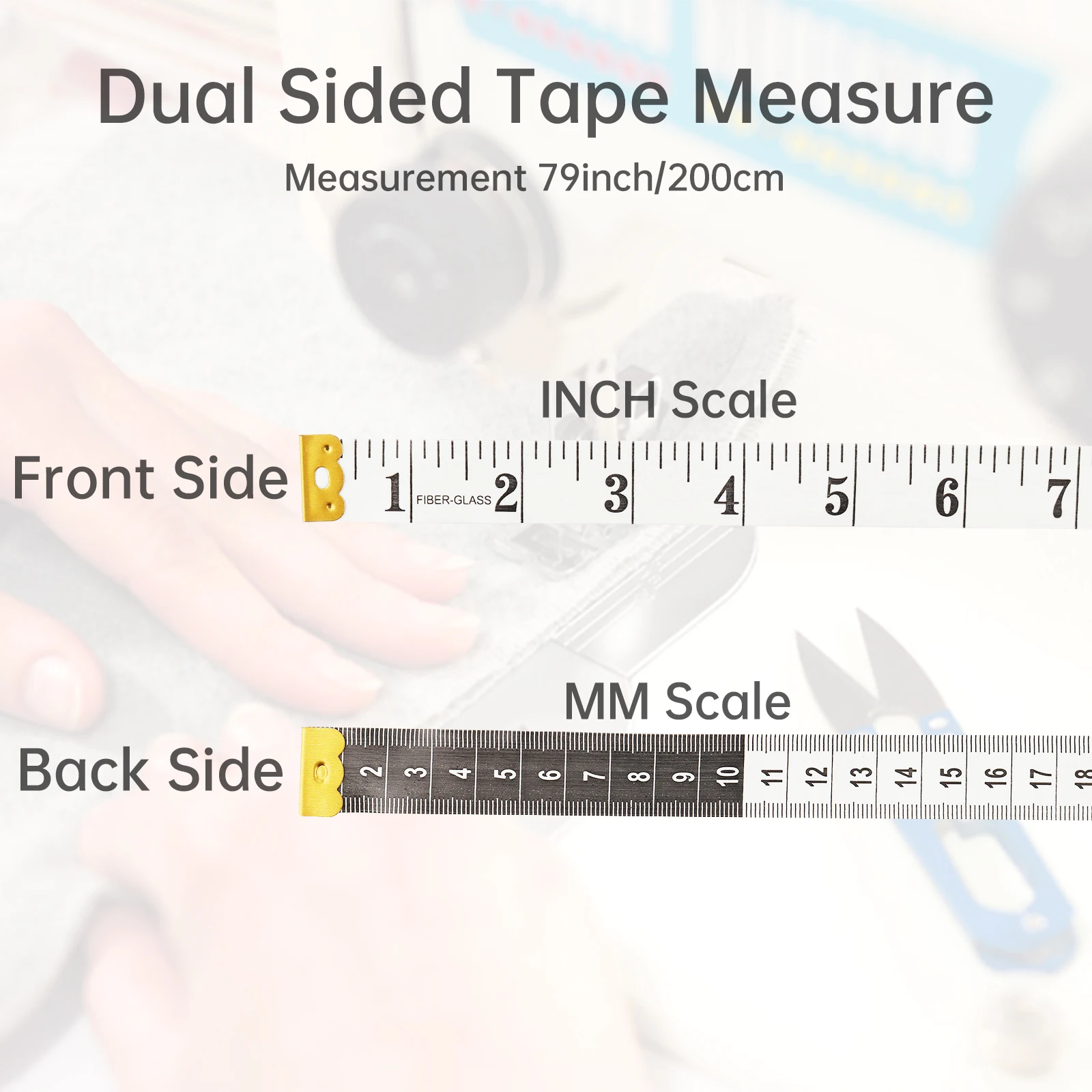 Tape Measure Measuring Tape Measuring Ruler 2m White Waist Circumference Soft Tape Measure Clothing Tailor Measuring Ruler