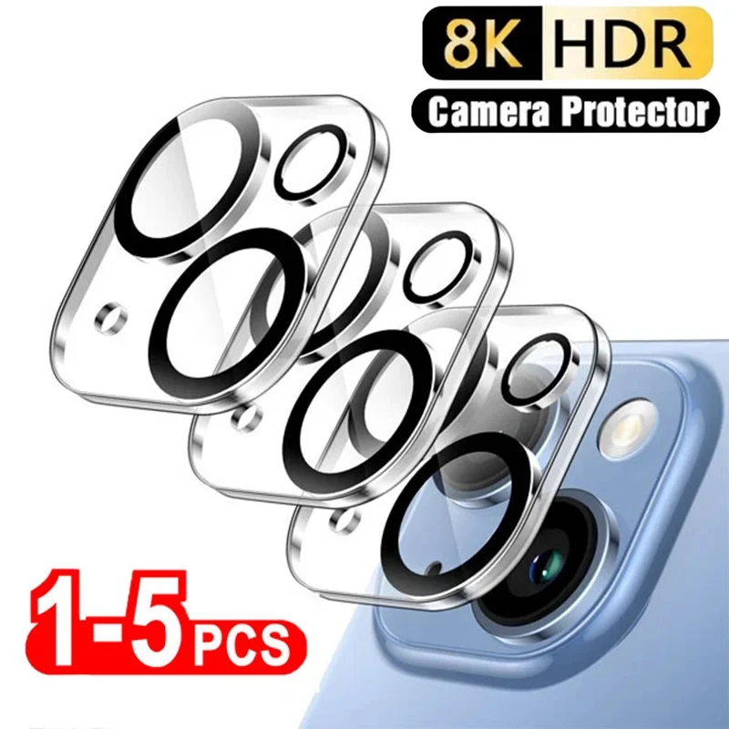Protezione per obiettivo fotocamera per iPhone 13 14 15 16 Pro Max Plus, cover protettiva per schermo per iPhone 13 Mini, vetro temperato per obiettivo fotocamera
