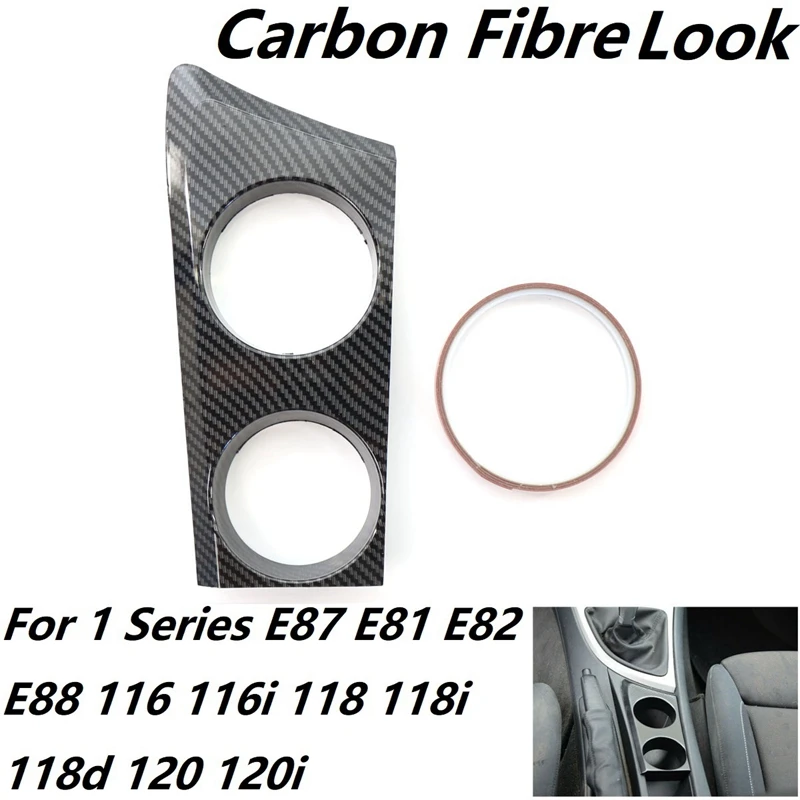 Portabicchieri Stile Fibra Di Carbonio (Lhd) Per Bmw Serie 1 E87 E81 E82 E88 116I 118I 118D