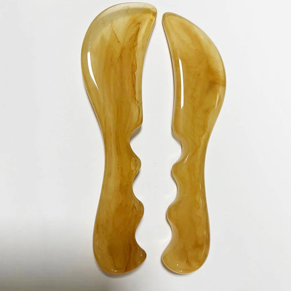 

2Pcs Massage Scraper Beeswax Face Scrapers Massage Tools Body Gusha Board Resin Lymphatic Massager