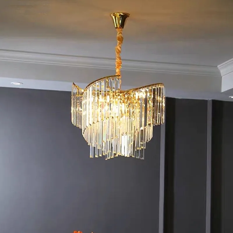 

Living room chandelier, light luxury crystal lamp, modern minimalist creative atmosphere, household dining room and bedroom lamp