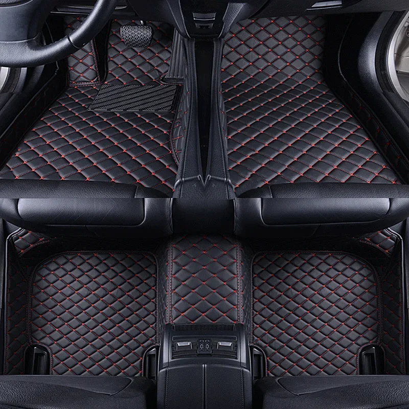

Custom Car Floor Mats For Kia Ceed Rio Seltos Stonic Sorento Soul Leather Floor Rugs Full Protector Auto Accessories Foot Carpet