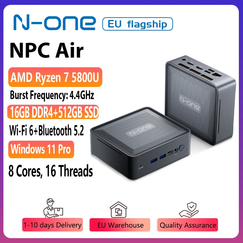 N-one AMD Ryzen 7 5800U/5825U Mini PC 16GB DDR4 512GB SSD Micro ...