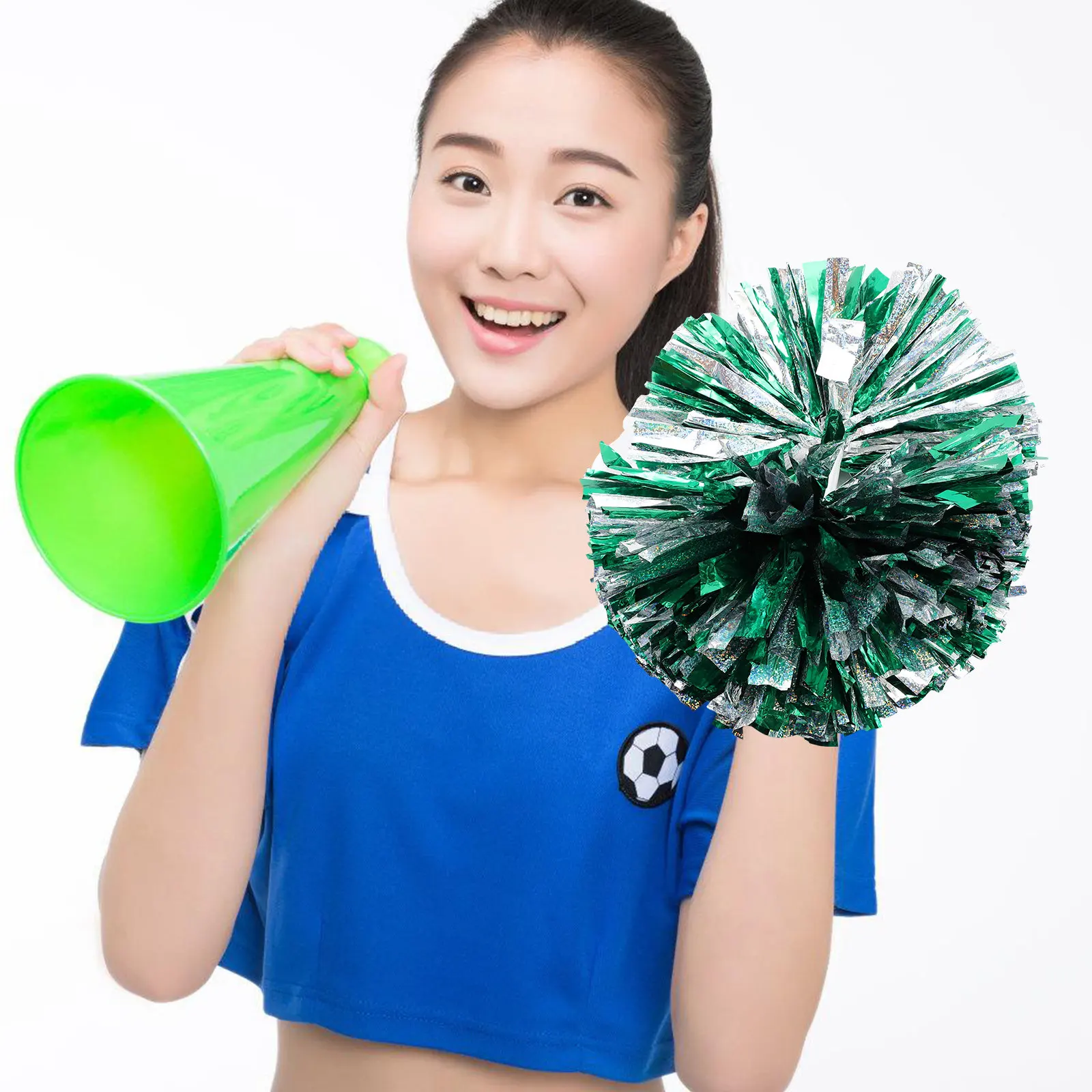 치어리더 폼폼 PVC 페스 멤브레인 재사용 가능 경량 반짝이는 치어리더 소품 스포츠 댄스 파티 공연용