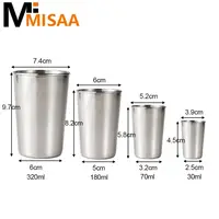 1PC 30ml/70ml/180ml/320ml Stainless Steel Metal Beer Cup Wine Cups Coffee Tumbler Tea Milk Mugs Home Kitchen Dining Accessories 1