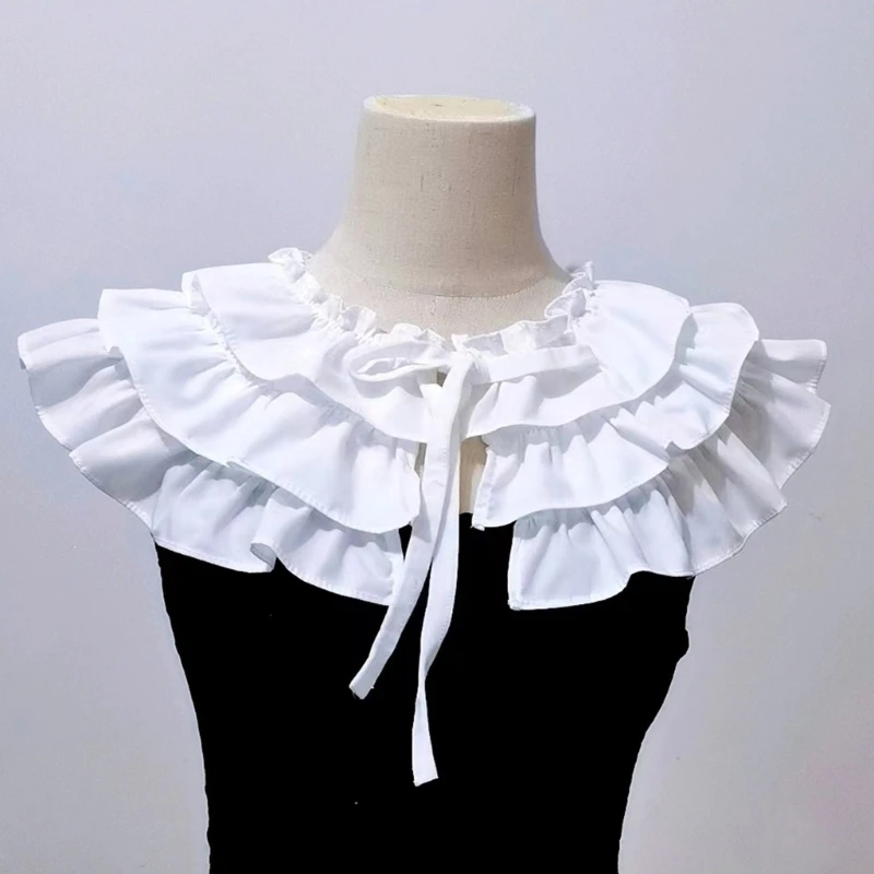 

Collar Shawl Sweet Ruffled Shawl Matching Cheongsam Qipao Women Collar Decorative Shirt Collar Dress Collar