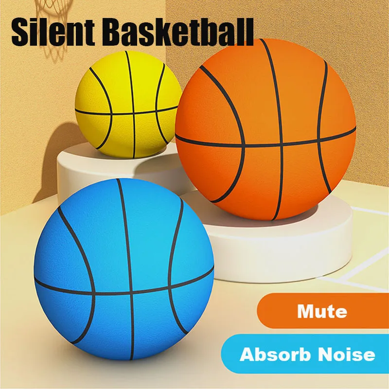 Silent Basketball Indoor Mute Pat Ball Silent Basketball 24cm No.3/5/7 Soft Foam Basketball For Kids 