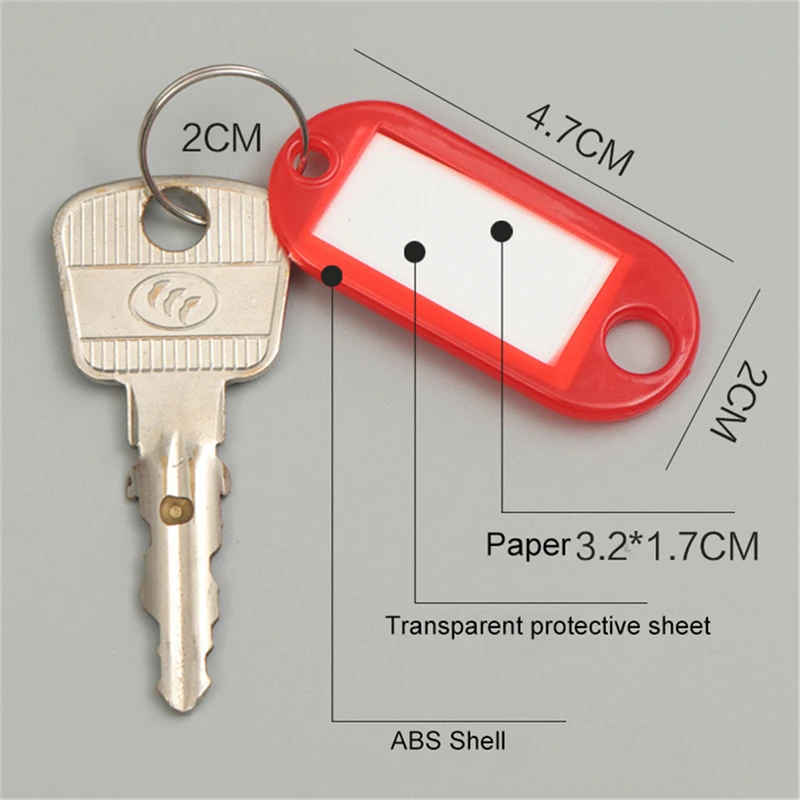 50pcs Colorful Plastic Tags Hotel Number Classification Card Key Tags Label Name Baggage Tag ID Name With Split Ring