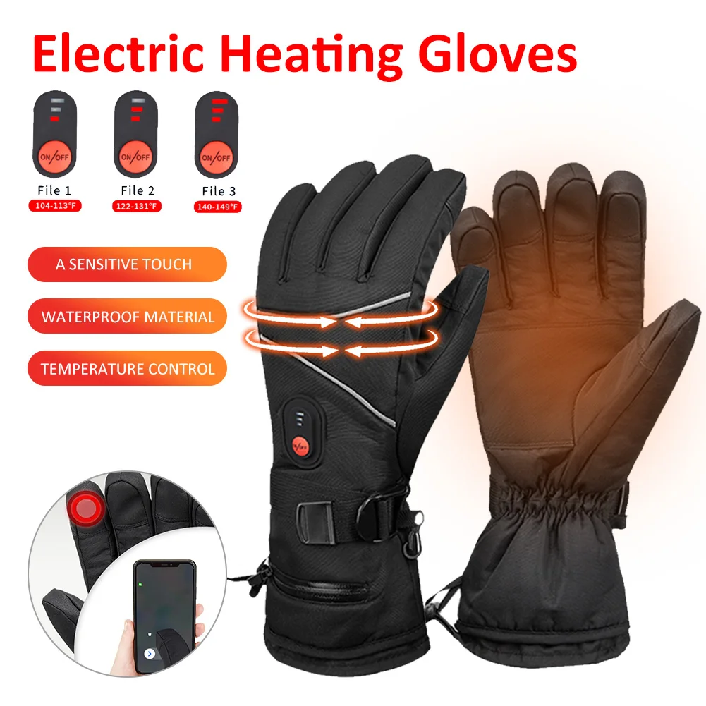 

Motor Riding Gloves Touch Screen Motorbike Racing Motorcycle Gloves Winter Thermal Fleece Lined Waterproof Heated Gloves