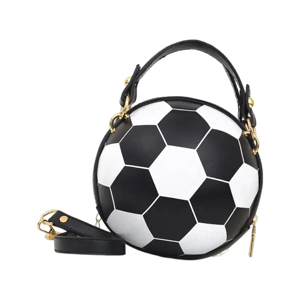 APLVFFZH Soccer Ball Inspired Crossbody Bag - PU Leather, Interchangeable Chain Strap, Large Capacity (6.3x6.7x6.3 In) - View #4