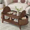Coffee Table with Storage,Mid Century Modern Coffee Tables with 2 Flip-Top Hidden Lids,Fluted Coffee Table,Wood Center Table for 6