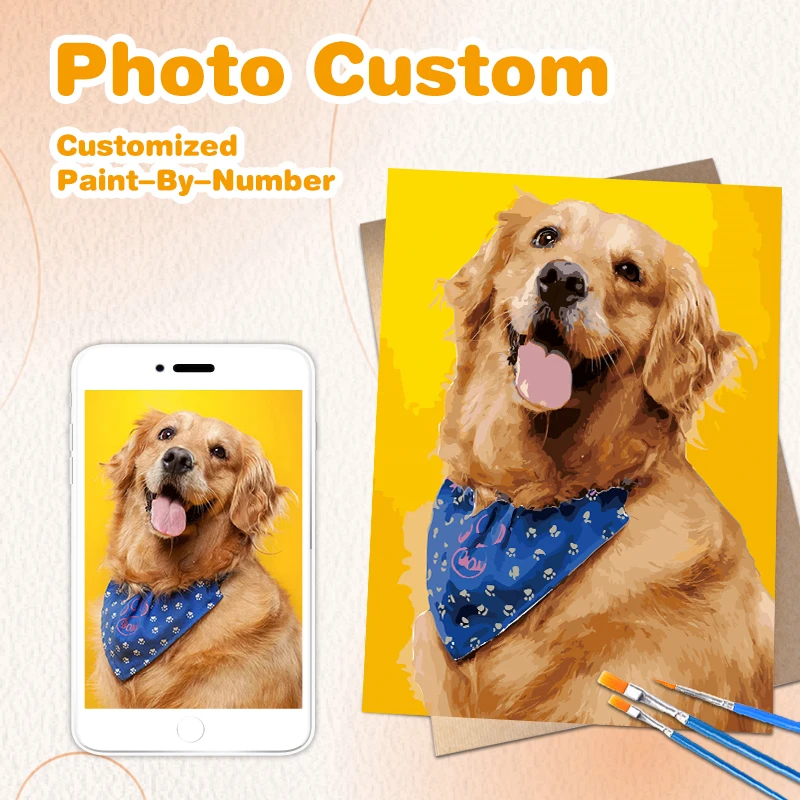 CHENISTORY Paint By Numbers Diy Gift Acrylic Coloring By Numbers Photo Pet picture 24/36/48 color