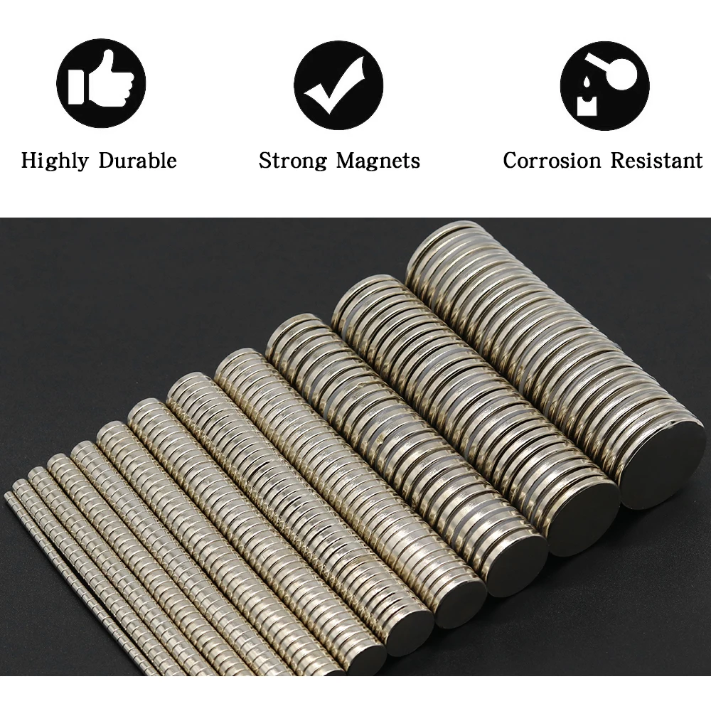 Round Magnets N35 Super Strong 3x3/5x3/6x3/7x3/8x3/10x3/12x3/15x3/20x3mm Round Magnetic NdFeB Neodymium