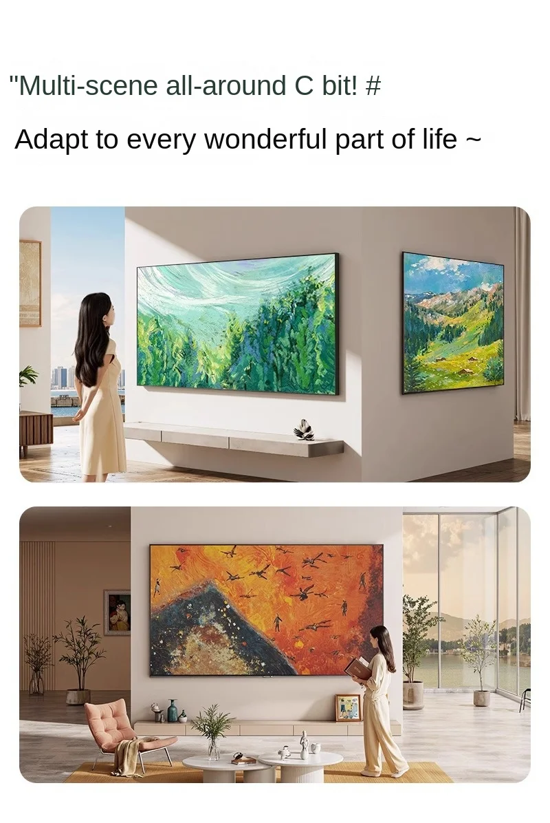 Ultra thin art wallpaper TV Stand For 40-100inch LCD TV Wall Mount Bracket Large