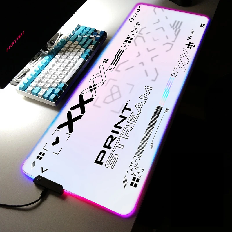 Impresso Rgb Led Gaming Mousepad Grande Mousepad Gamer Mousepad Desk Mat Luminous Mouse Pad Grandes Tapetes de Teclado com Retroiluminação para Csgo - Imagem 2
