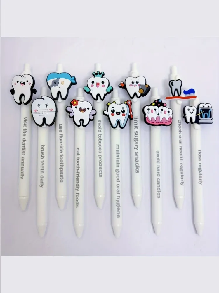 5 Stück/10 Stück Zahnserie Stift Zahnpflege Serie Kugelschreiber Schwarze Tinte Schnelltrocknender Stift – Detail 1