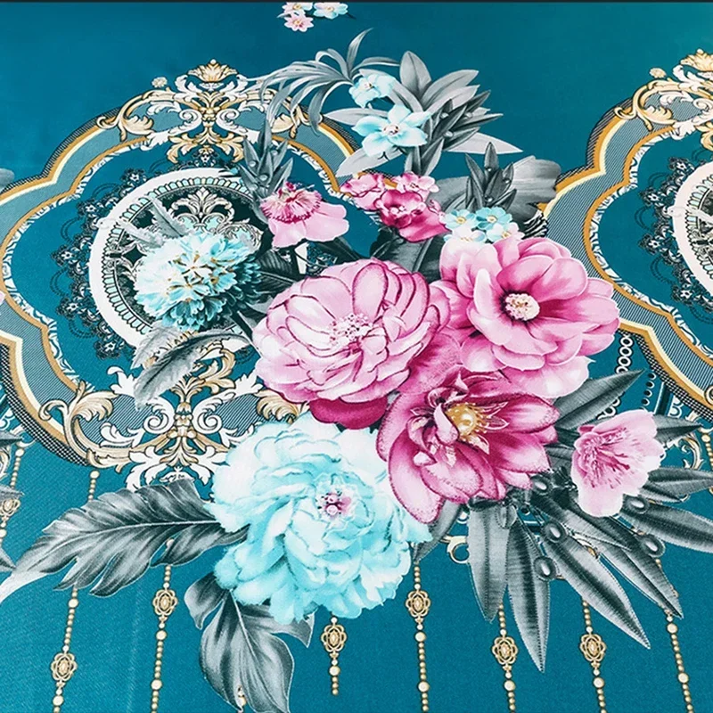 Embroidery Bed Linen Home Decoration Cool Fitted Bed Sheet Plus Size Art Flower Comfortable Bedspread for Double Size Bed 6