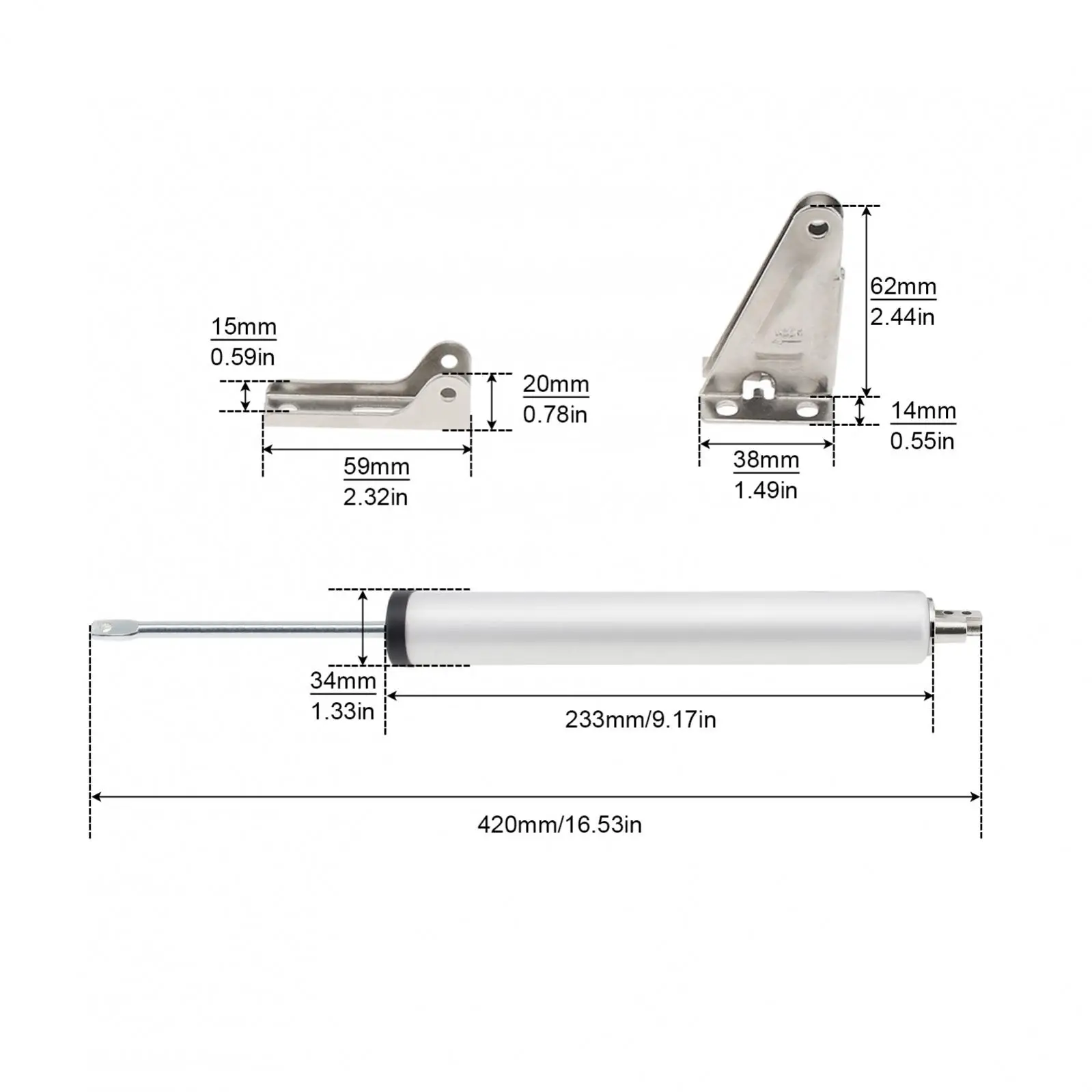 Smooth Closing Motion Door Closer Sopper for Screen Door Pneumatic Closer with Hold Open Heavy Duty Automatic Spring