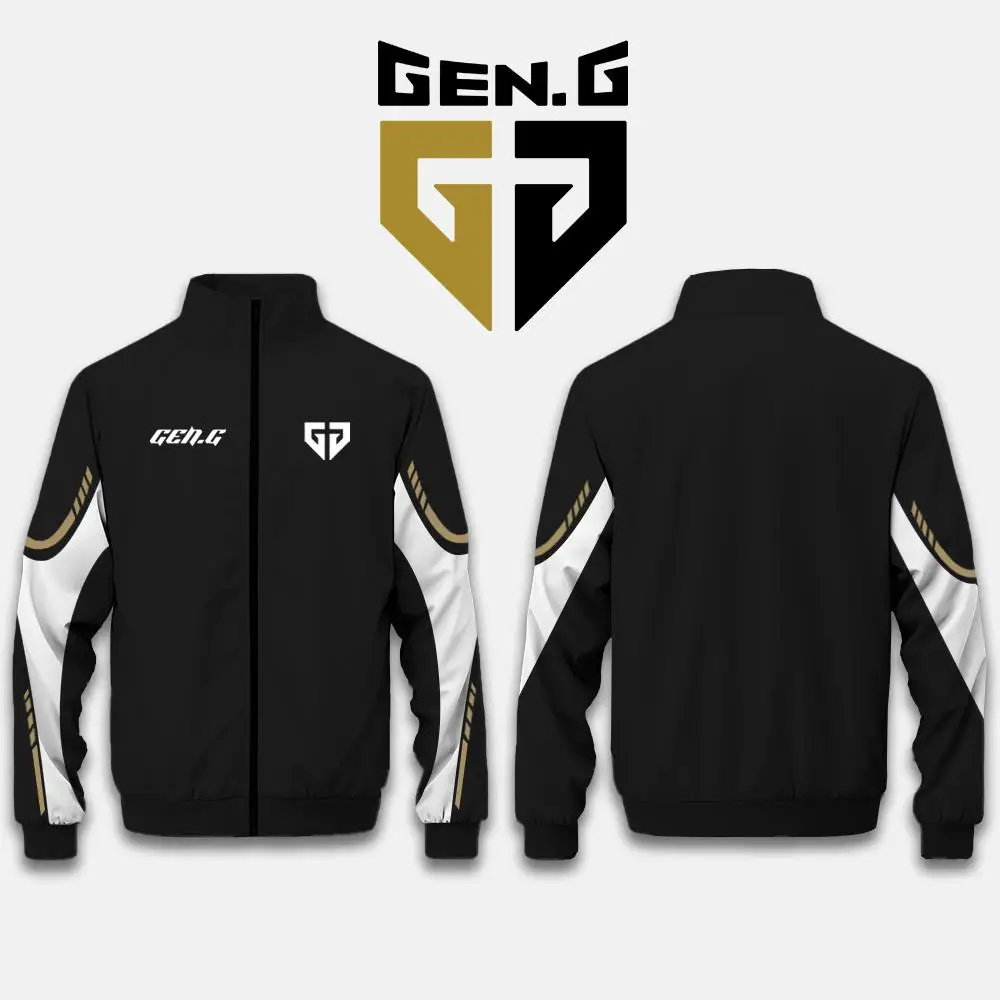 2025 New Gen.G Esports Club Team Jersey Autumn And Winter Gamer Daily Casual Jacket Fan Gift Customizable Name Stand Collar Top