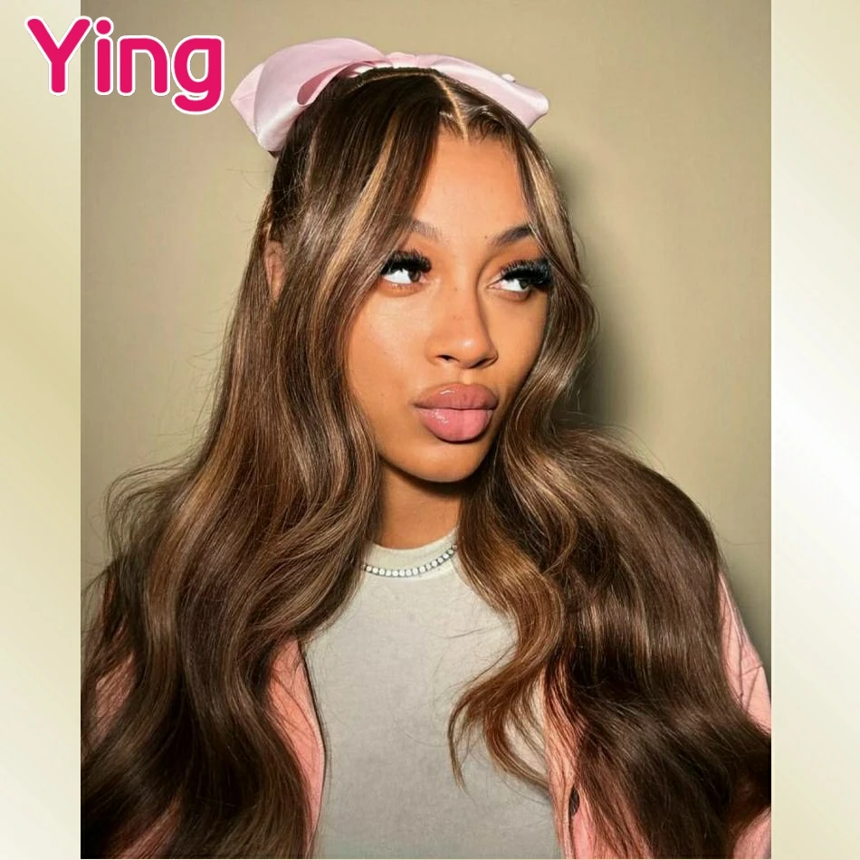 

Ying HL Brown Blonde Body Wave 13x6 Lace Frontal Wig Human Hair 13x4 Lace Front Wig Pre Plucked 5x5 Transparent Lace Closure Wig