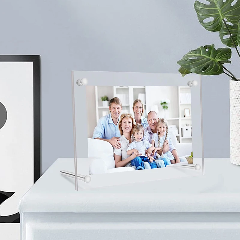 

(GT3160-10inch) Acrylic Plastic Picture Display Frame 10"x8" Modern High Transparency Effect Photo Holder Plexiglass Photo Frame