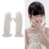 Girls White Lace Gloves with/without Rhinestones Decor for Weddings Birthdays and Special Occasion Ages 3 to 12 Years 2