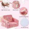 Kids Sofa Couch Fold Out, Baby Toddler Comfy Soft Chair, Flip Out Foldable Children 2 in 1 Convertible Sofa to Lounger 6