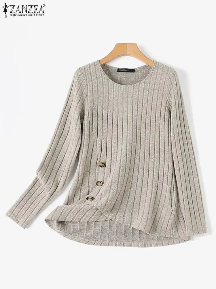 Loose Fashion Autumn ZANZEA Women Blouse Long Sleeve Tops Tee Casual Blouse Party Tops Tunic Streetwear Blusas OL Work Oversize women satin blouse women long sleeve t shirt