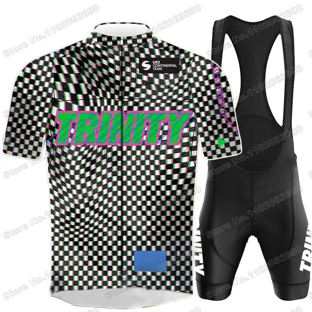 Team Trinity Racing Cycling Jersey Set Men Cycling Clothing Green Summer Road Bike Shirts Suit Bicycle Bib Shorts MTB Wear