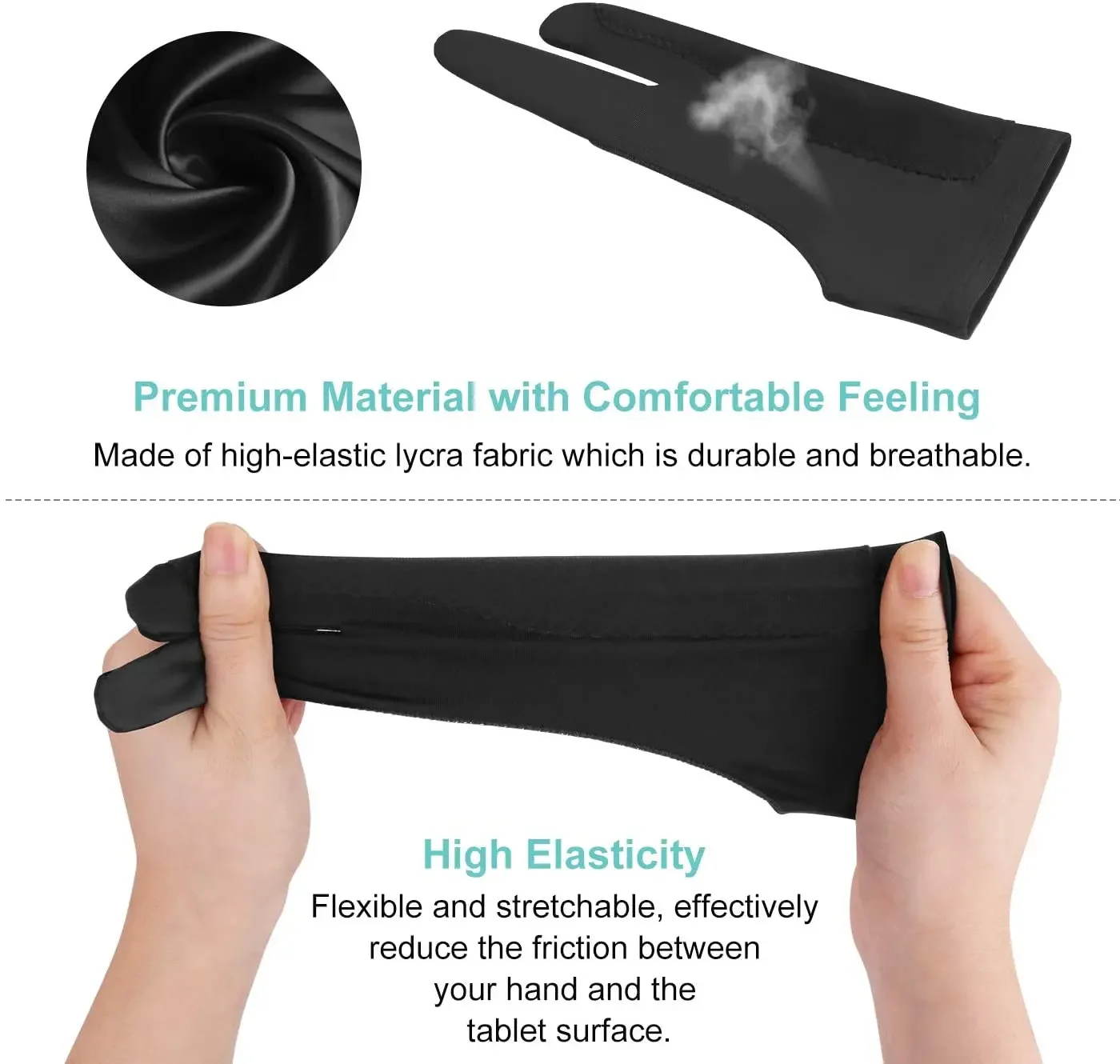 1Pcs Palm Rejection Digital Art Glove with Two Finger for Drawing Tablet Sketching Display Art Painting iPad Pencil Graphics 5