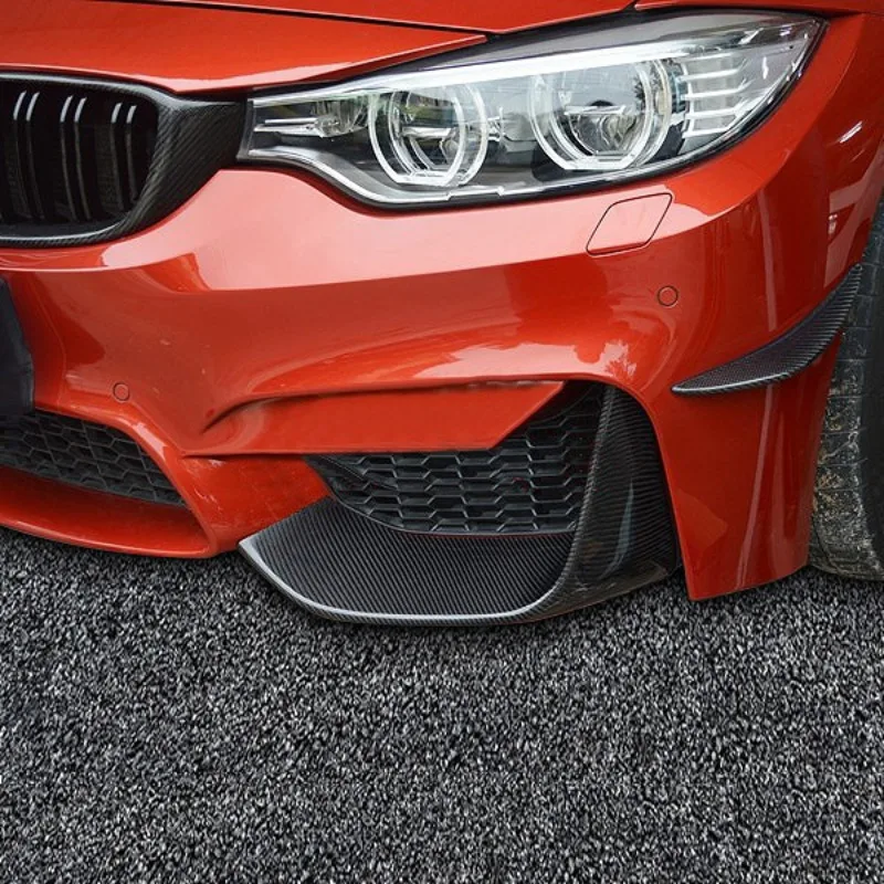 

2PCS Real Carbon Fiber Front Bumper Lip Splitters Flap Cupwings For BMW F80 M3 F82 F83 M4 2014-2019 Front Splitter Fog Lamp Trim