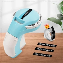 Manual 3D Embossing Label Printer with Self-Adhesive Label Tape (Blue Printer Set)