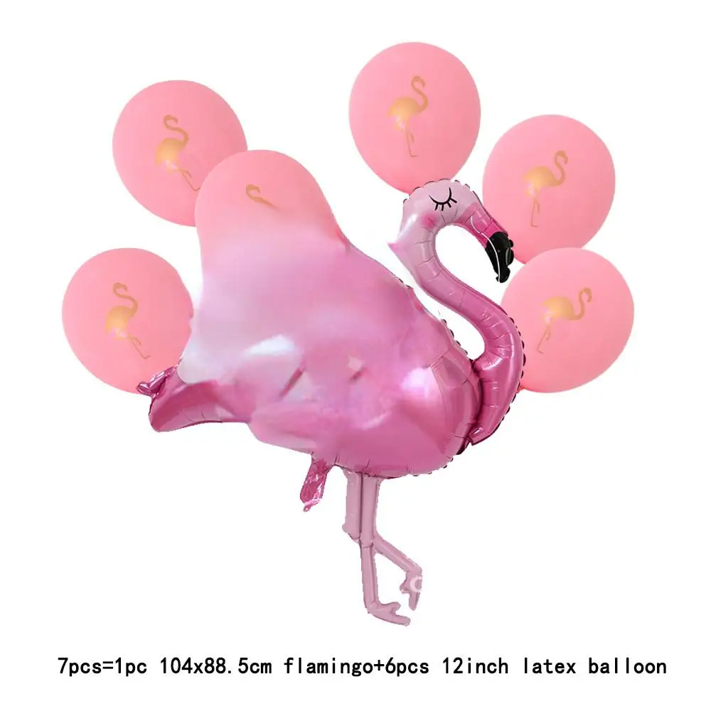 1Set Hawaiian Party Flamingo Foil Balloons Large Helium Globos Birthday Party Decor Kids Baby Shower Forniture Estive Tropicali