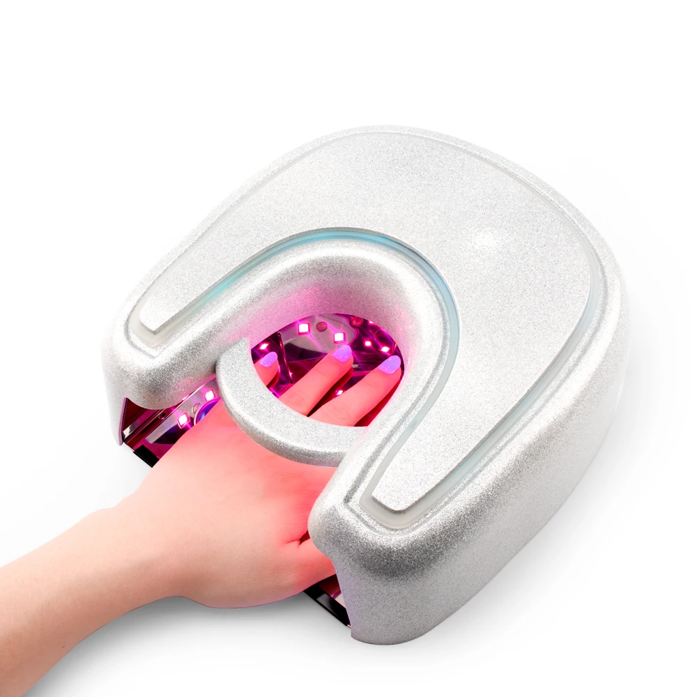 무선 UV LED 램프, 무광 실버 마감 프로 큐어, 48W 적색등