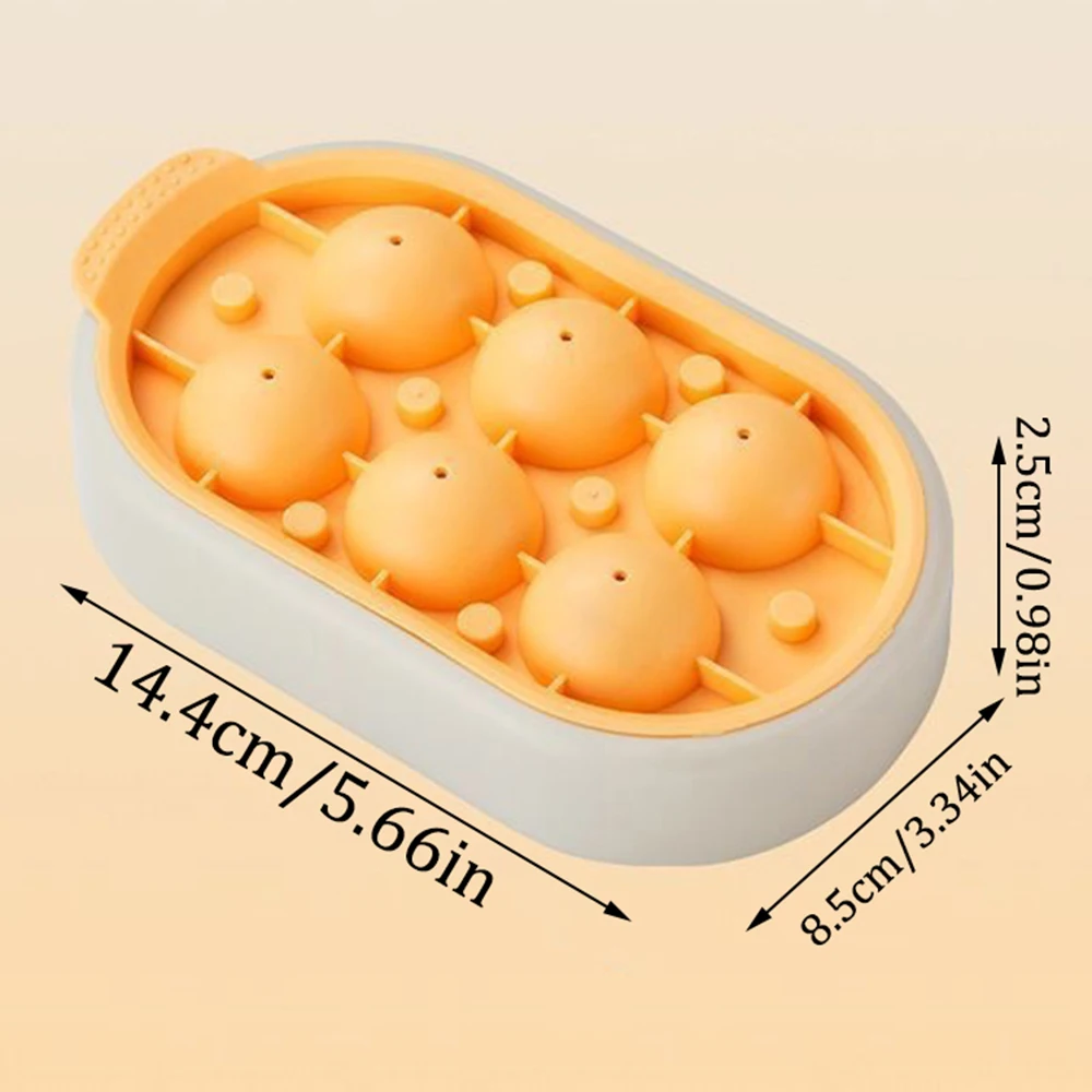 1PC Six Ice Cube Mold Silica Gel Ice Lattice Home Frozen Ball Box No Leakage Round Cube Mold ice cube mold ice cream mold