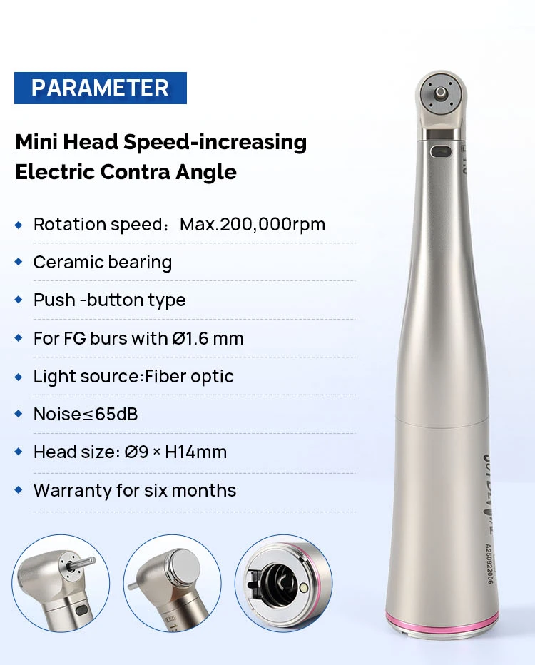 AZDENT Dental-Handstück mit niedriger Geschwindigkeit, 1:5, 1:1, Glasfaser-LED-Winkelstück, Keramiklager, interne 4 Sprühtasten, Zahnmedizin-Werkzeuge – Detail 2