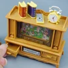 Miniature Living Room 1:12 TV Cabinet Phone Forest Family Alarm Clock Dollhouse Furniture Accessories DIY Decor For Girl Gift 4