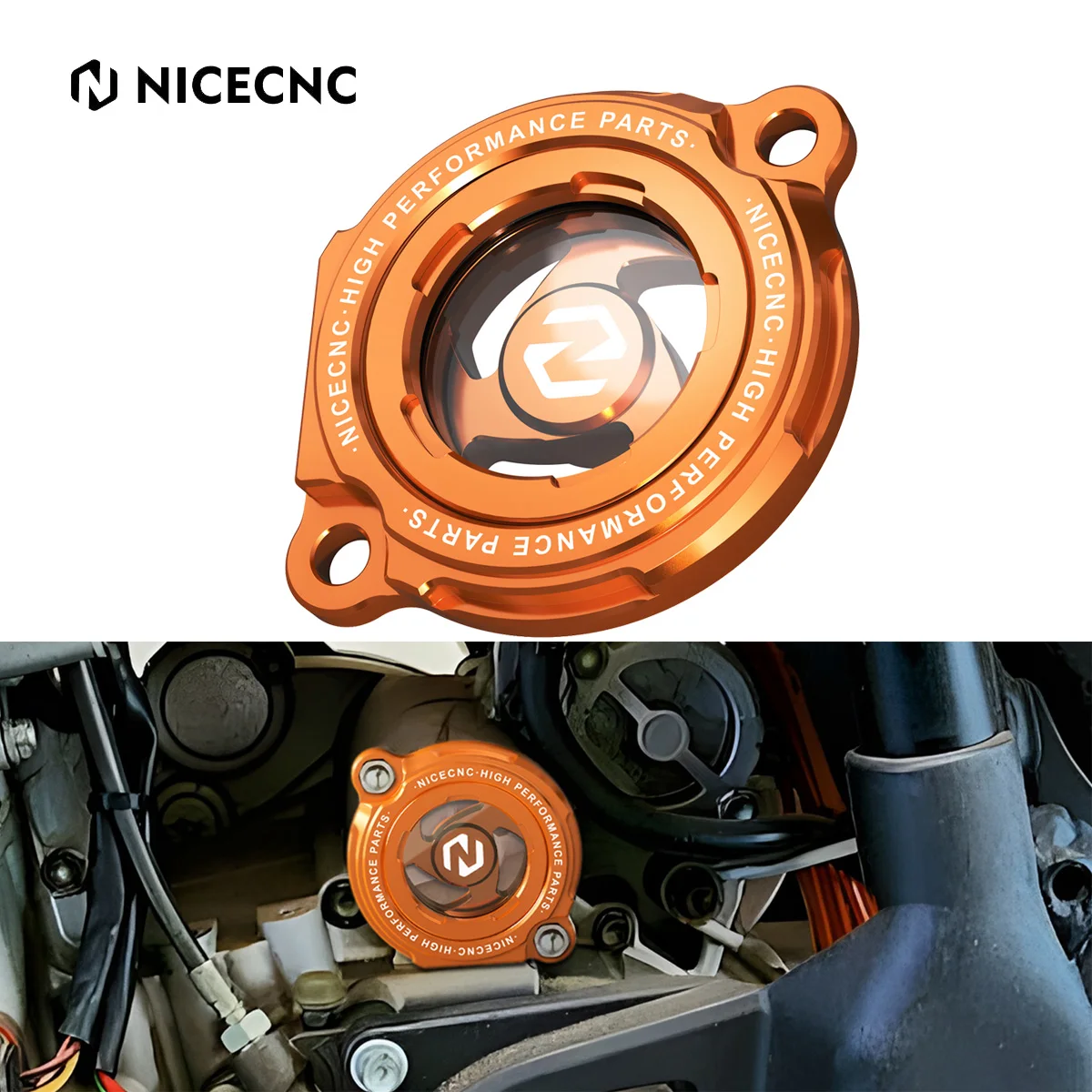 NiceCNCEngineOilFilterCoverCapTransparentProtectorForKTMEXC