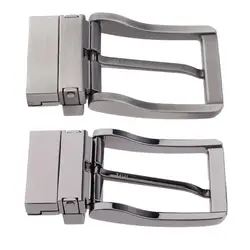 Men Metal Polished Reversible Belt Buckle Causal Pin Buckle Replacement Silver
