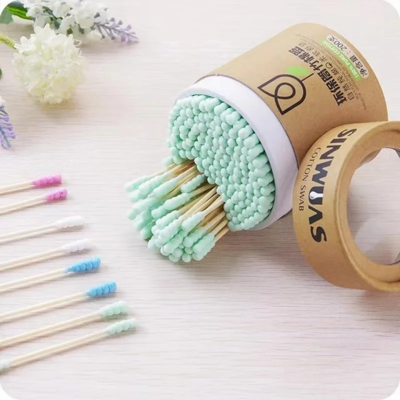 Cotton Swabs Bamboo Cotton Swab 200pcs/Box Soft Cotton Buds