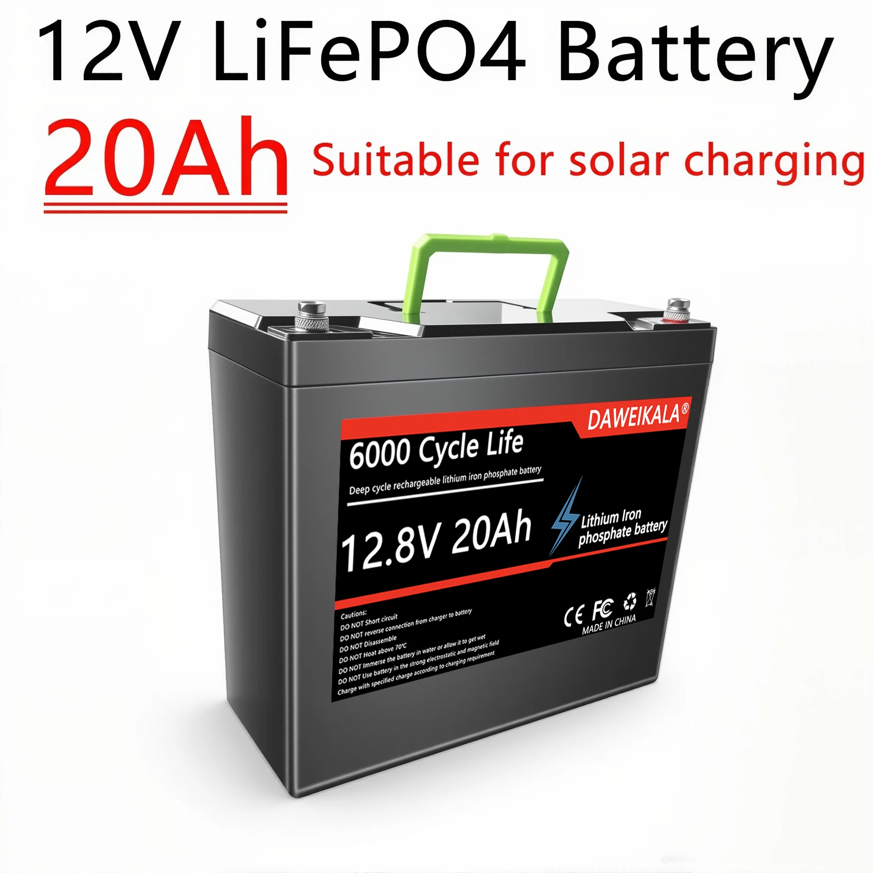 新しい 12V 20Ah バッテリー LiFePO4 ディープサイクル充電式 