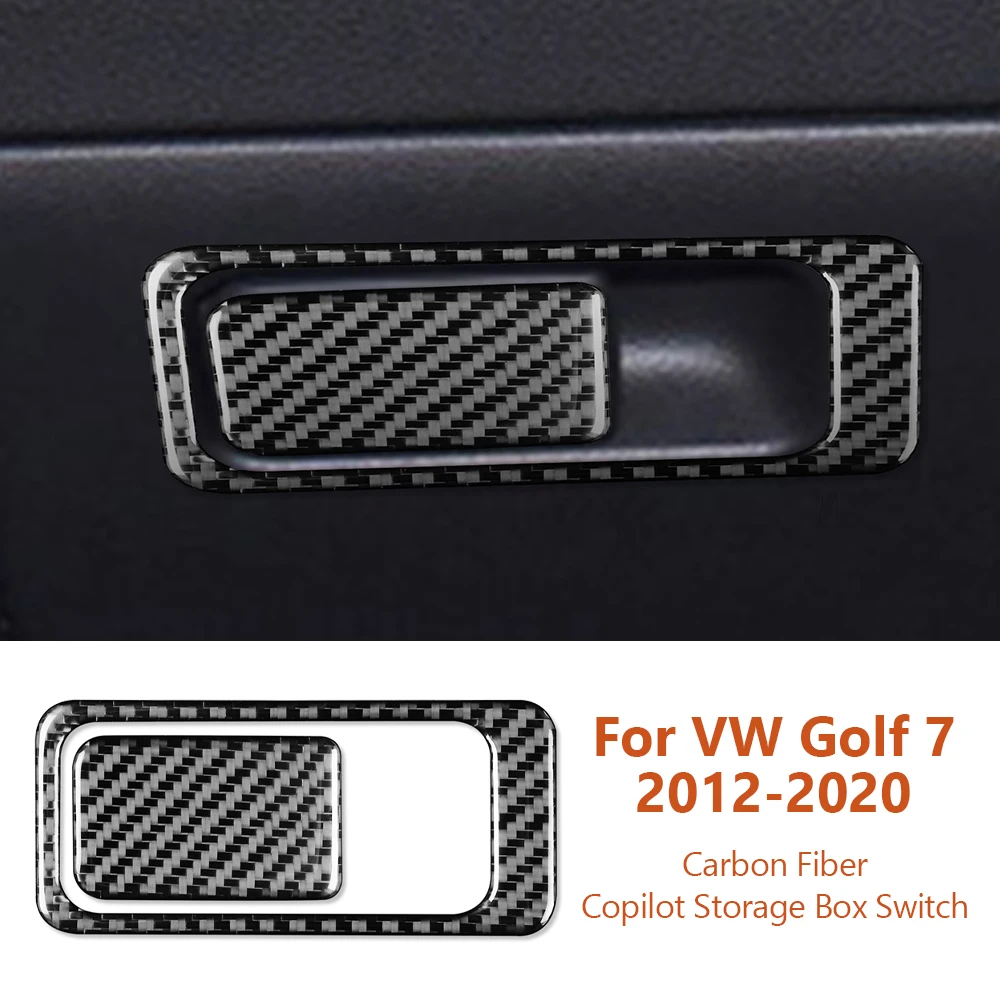 

For Volkswagen VW Golf 7 2012-2020 Carbon Fiber Car Copilot Storage Box Switch Panel Decorative Sticker Auto Interior Accesorios